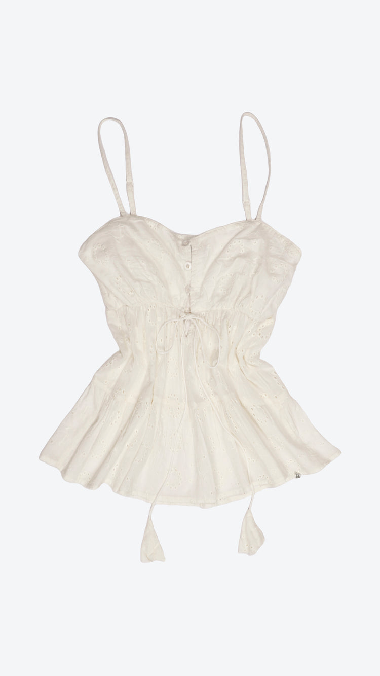 119 Broderie Peplum Cami