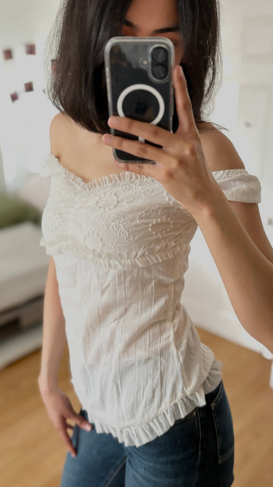 174 Bardot Schiffli Blouse