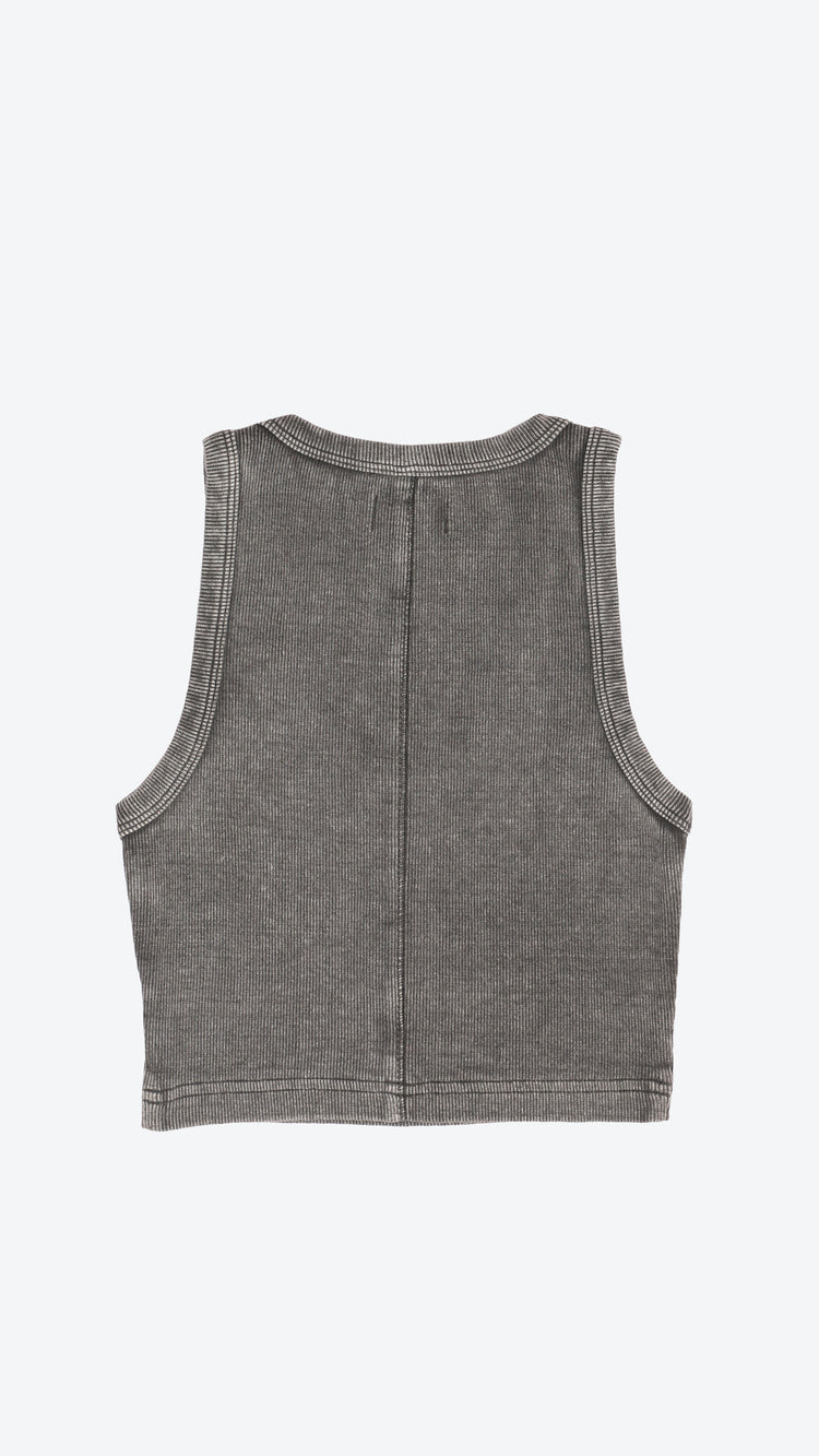 Dark gray tank top on a white background