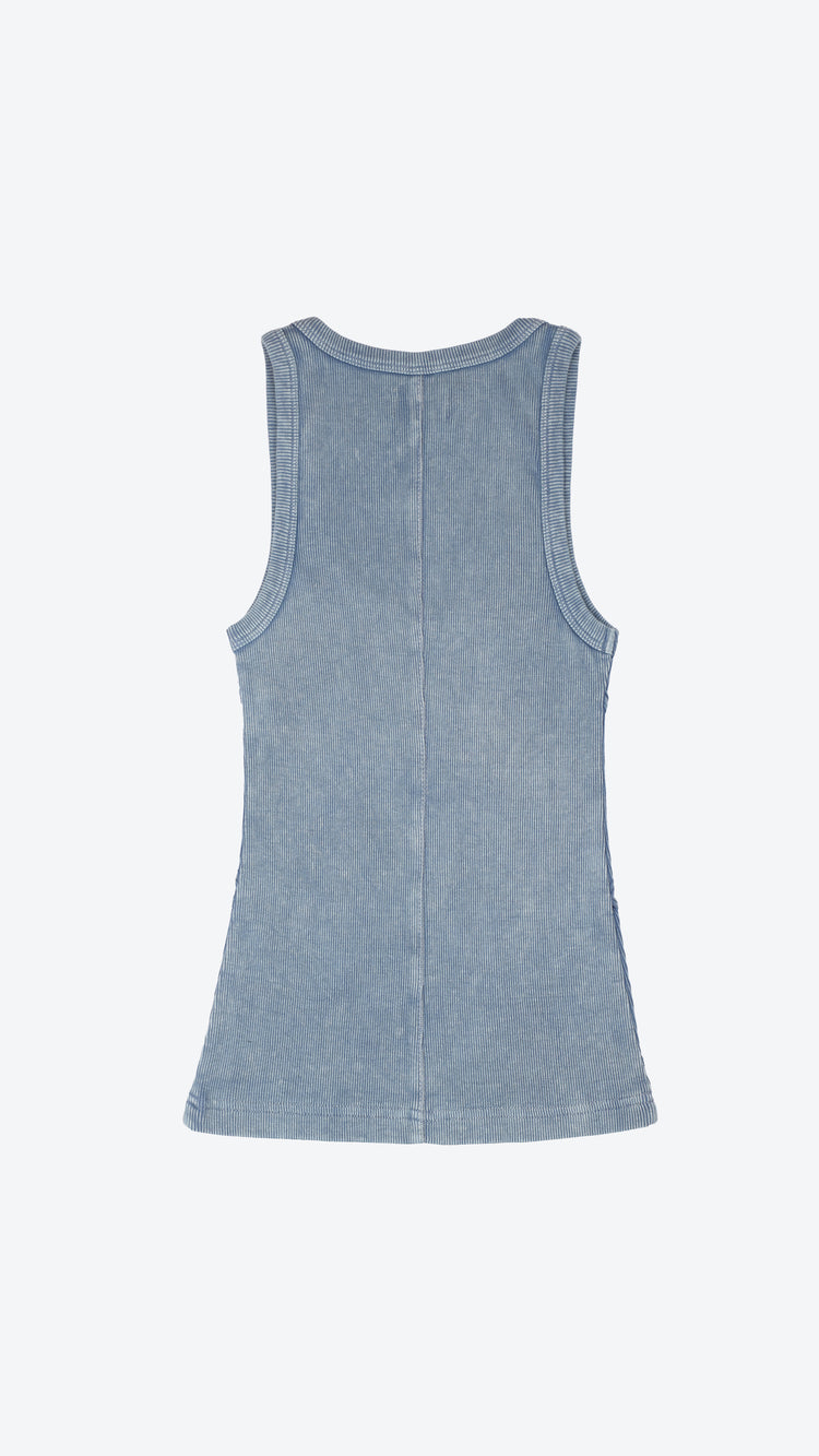 Blue tank top on a white background