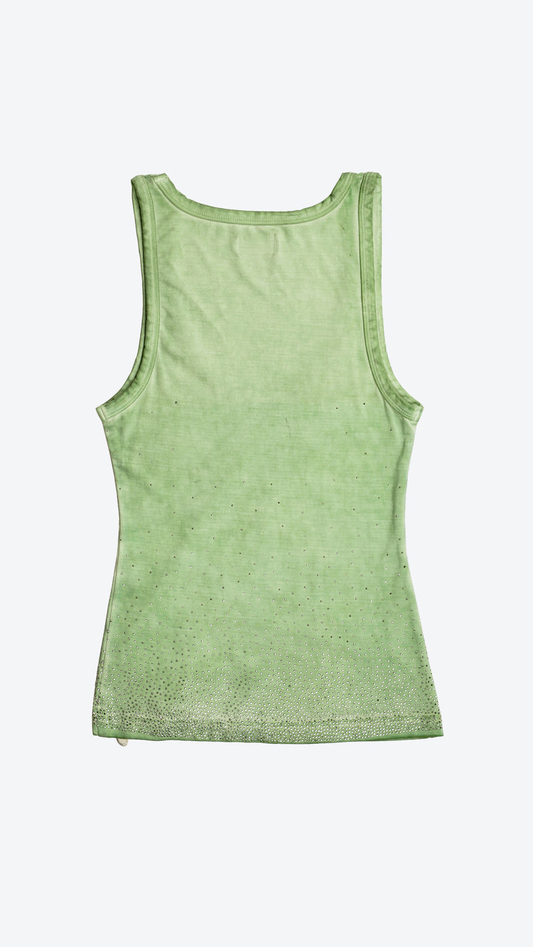 Green tank top on a white background