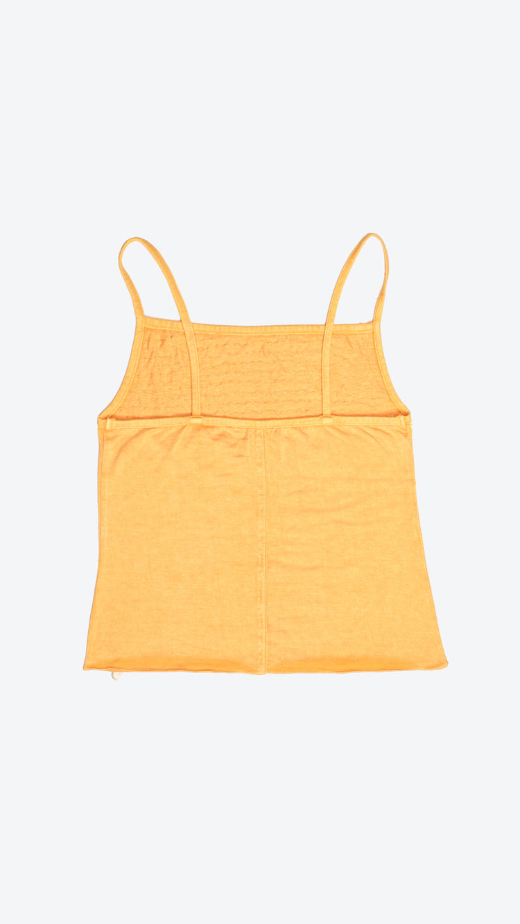 Orange camisole top on a white background
