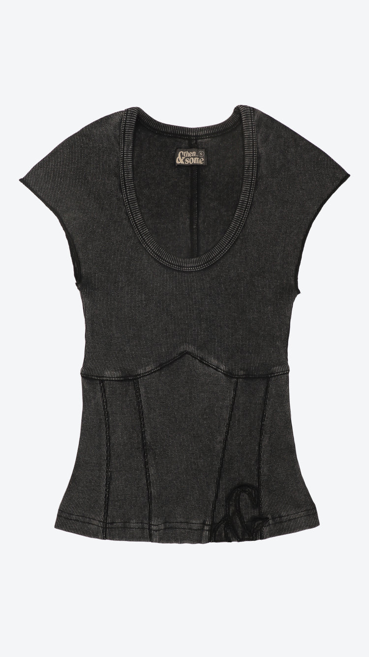 040 Studio High Corset Tank Noir