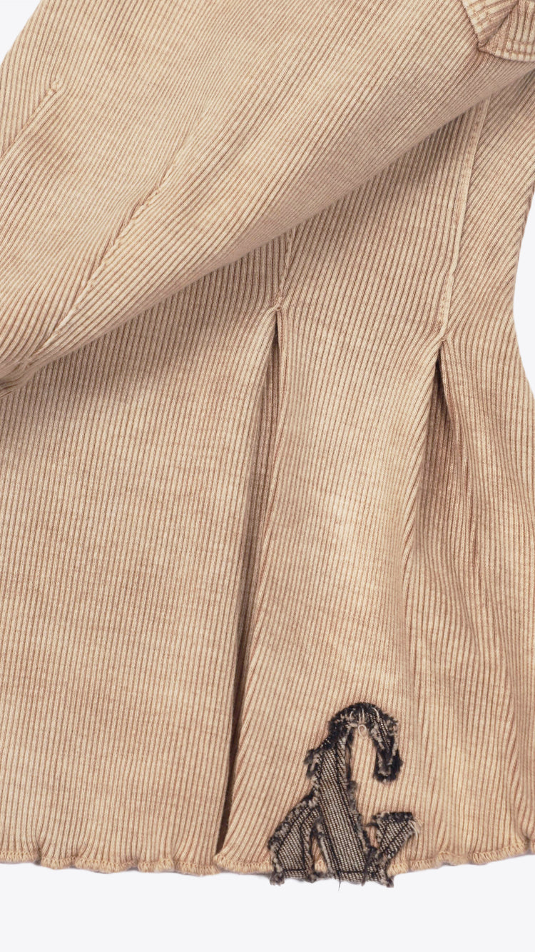 143 Peplum Corset Cami Sand