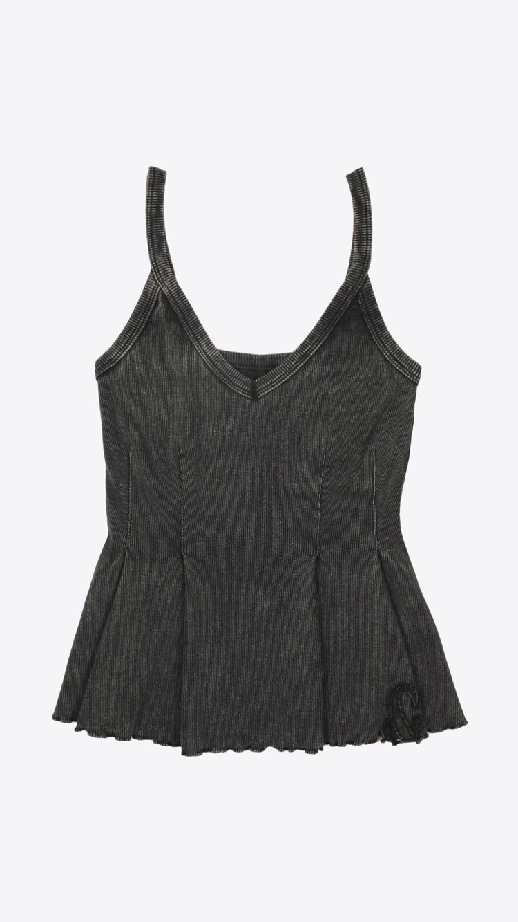 143 Peplum Corset Cami Noir
