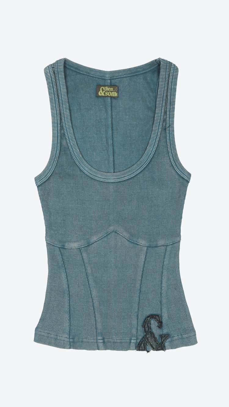 040 Corset Tank Deep Teal