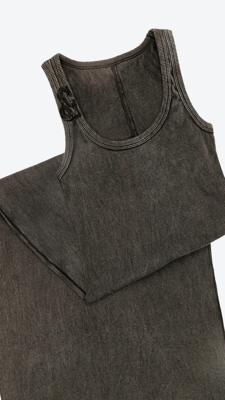 183 Midi Bodycon Tank Dress Noir