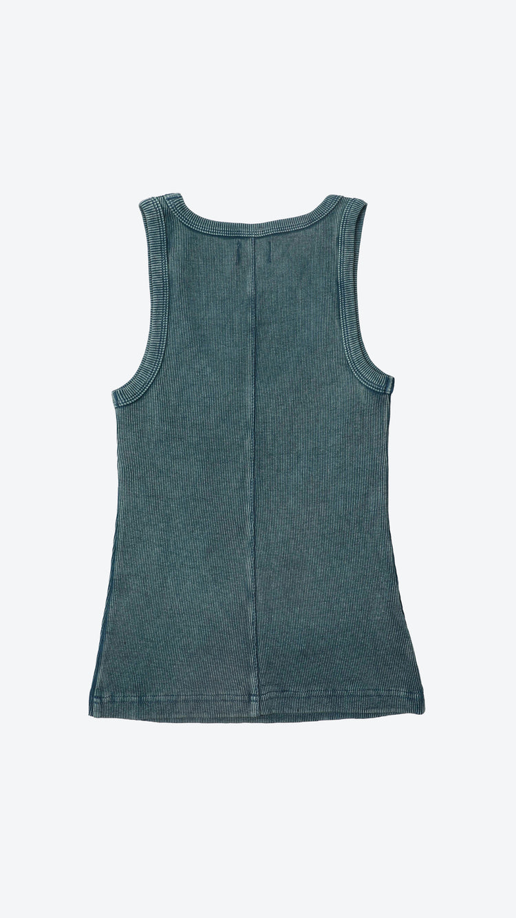 002 Rhinestone Tank Deep Teal