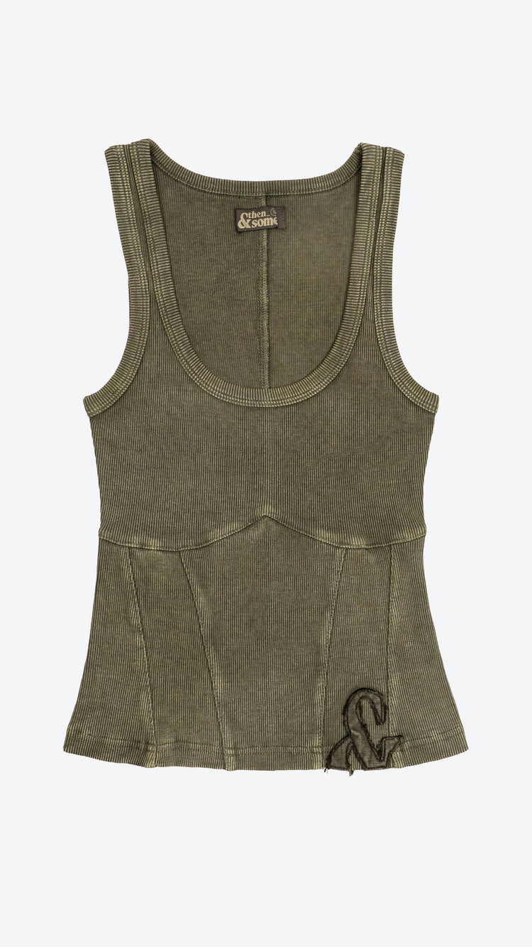 040 Corset Tank Dirty Olive