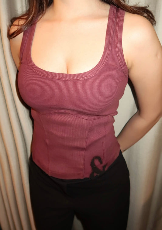 040 Corset Tank Wine