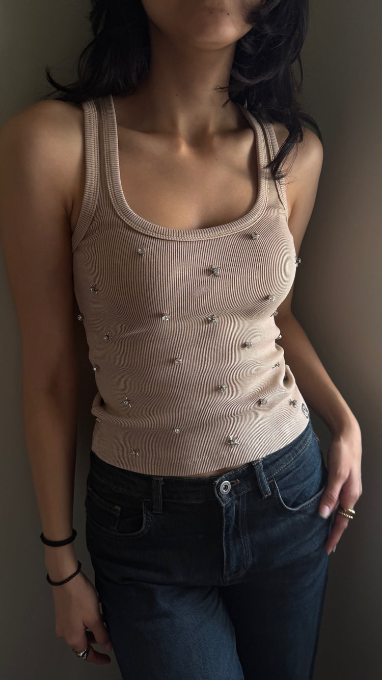 002 Rhinestone Tank Sand