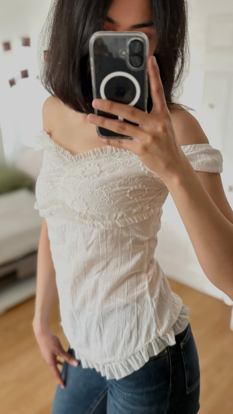 174 Bardot Schiffli Blouse