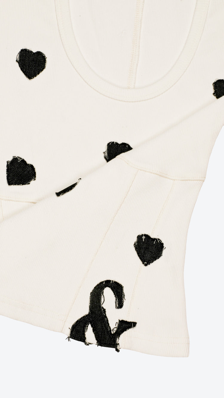 040 LVR GRL Studio High Corset Tank Off-White