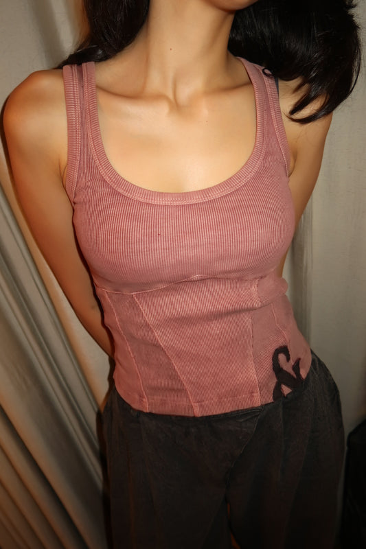 040 Corset Tank Faded Rose