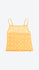Front of orange sequinned camisole on a white background