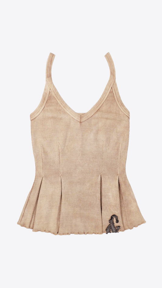 143 Peplum Corset Cami Sand