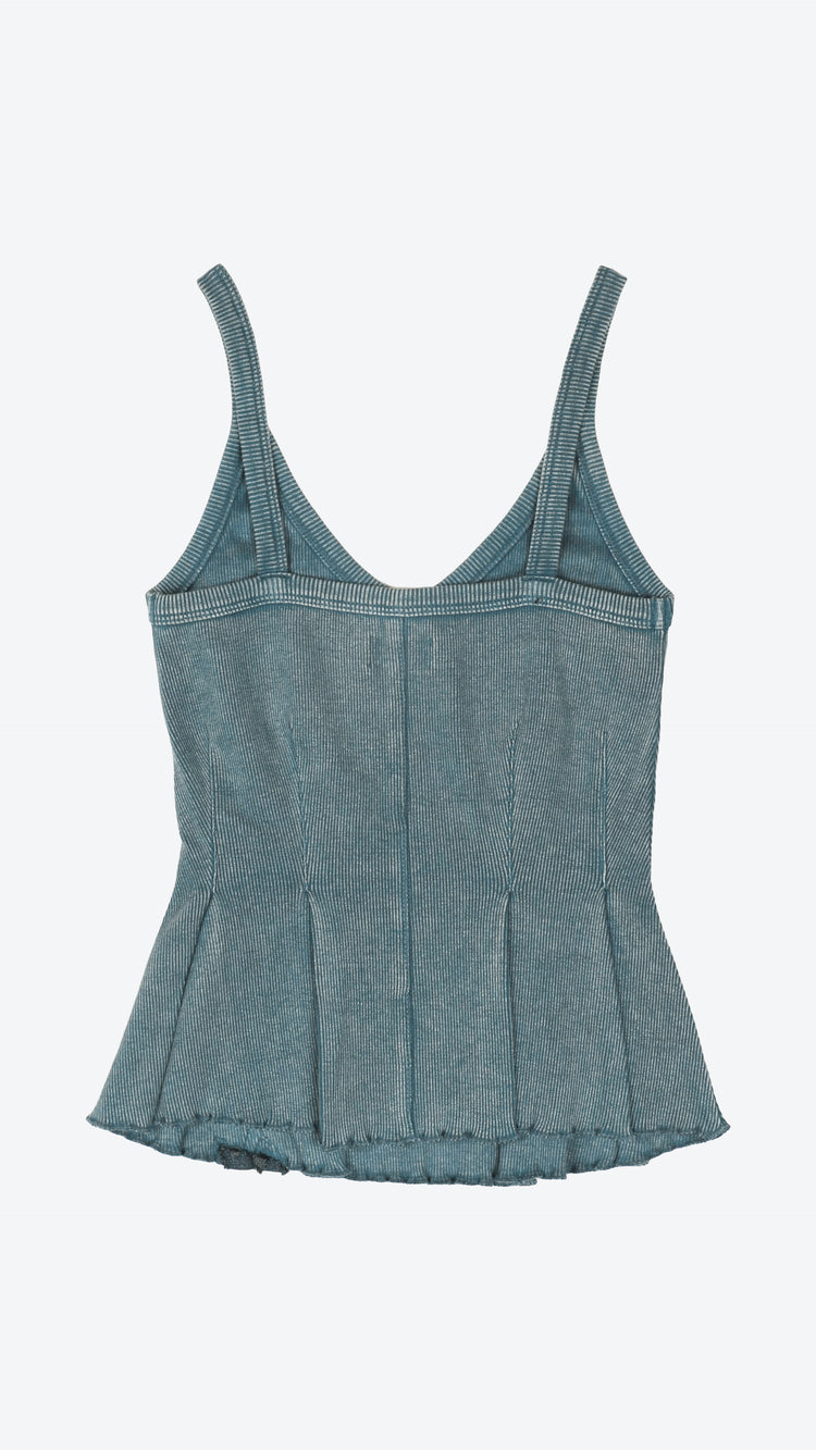 143 Peplum Corset Cami Deep Teal