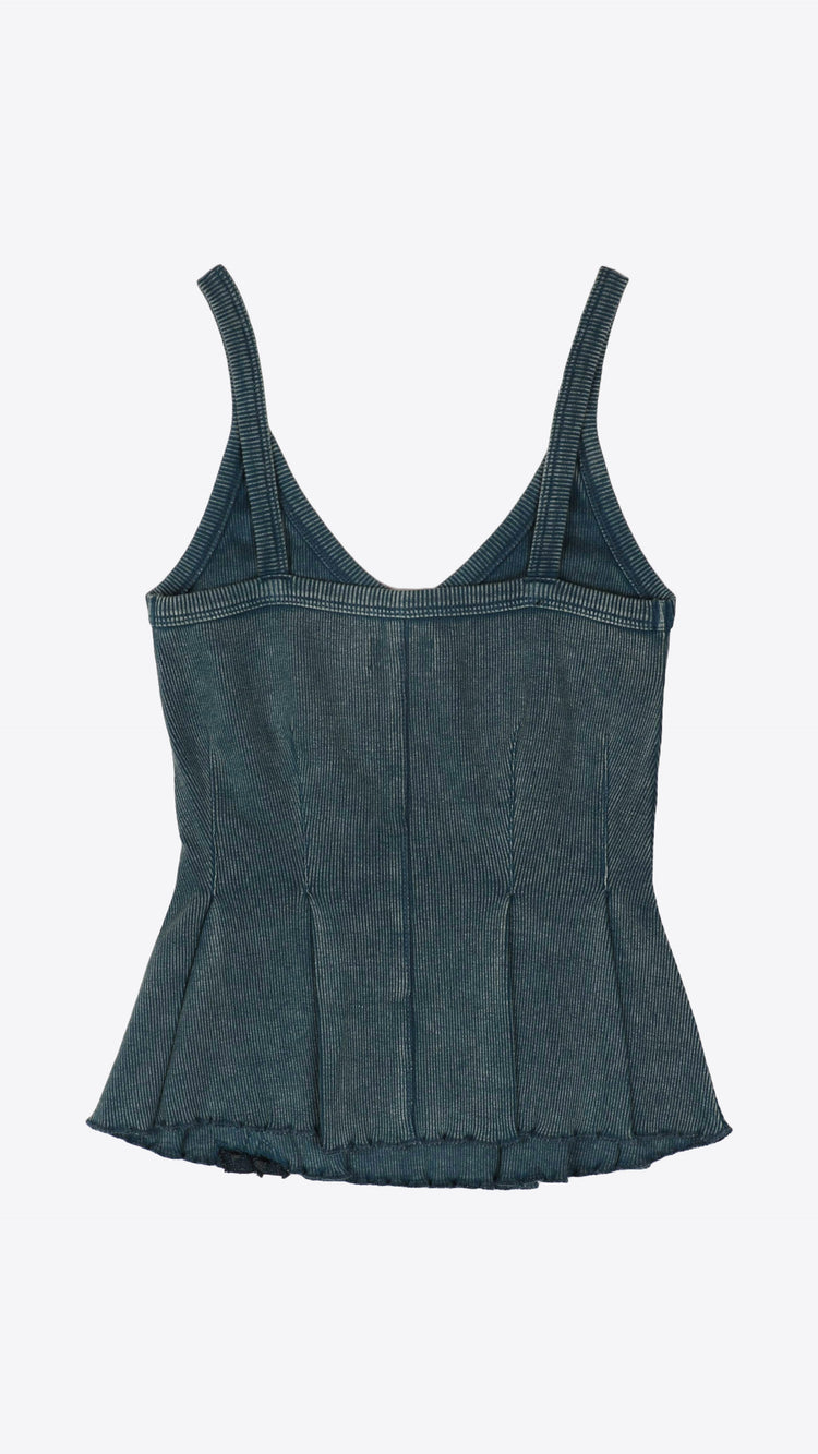 143 Peplum Corset Cami Deep Teal