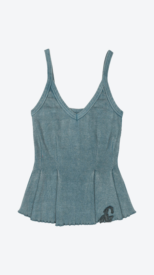 143 Peplum Corset Cami Deep Teal