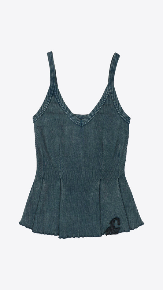 143 Peplum Corset Cami Deep Teal