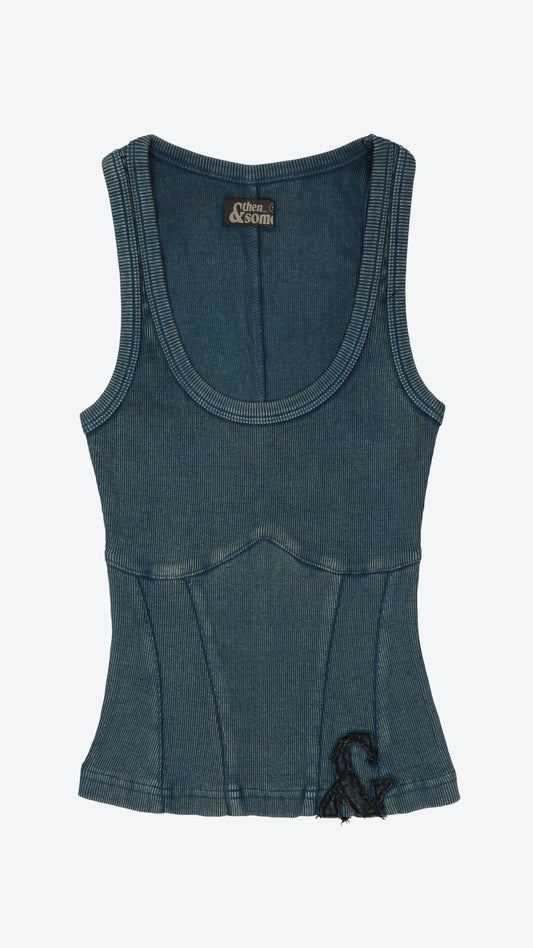 040 Corset Tank Deep Teal