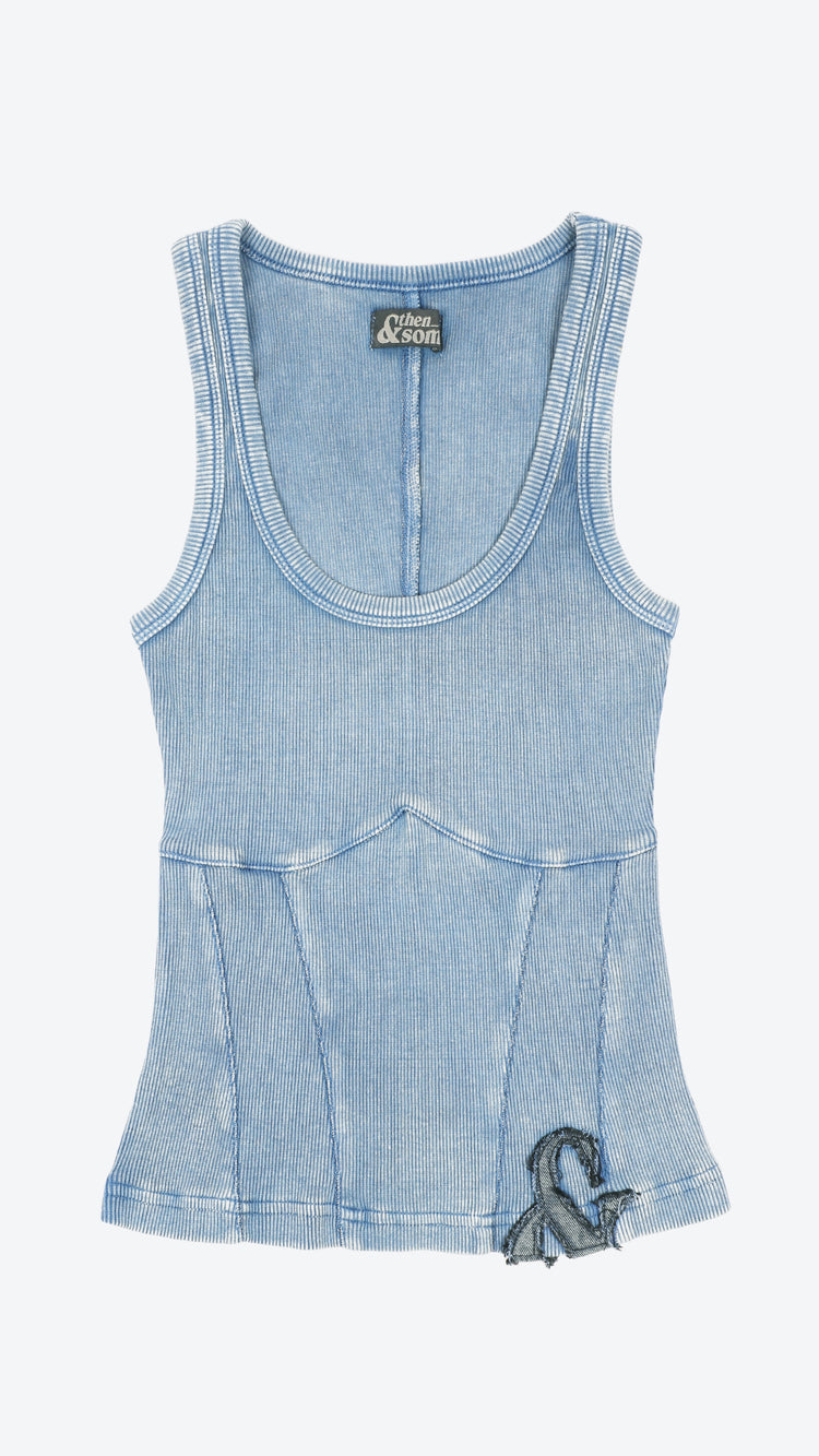 040 Corset Tank Denim Blue