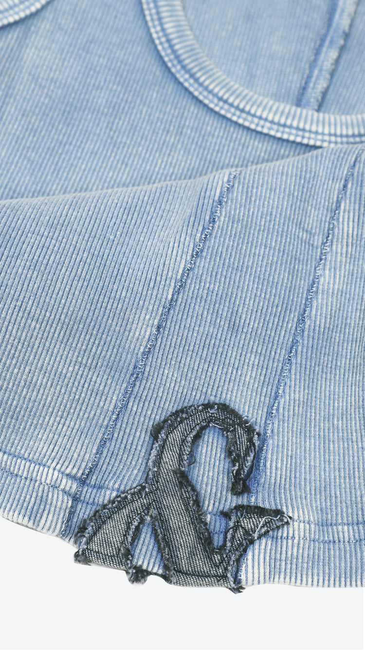 040 Corset Tank Denim Blue