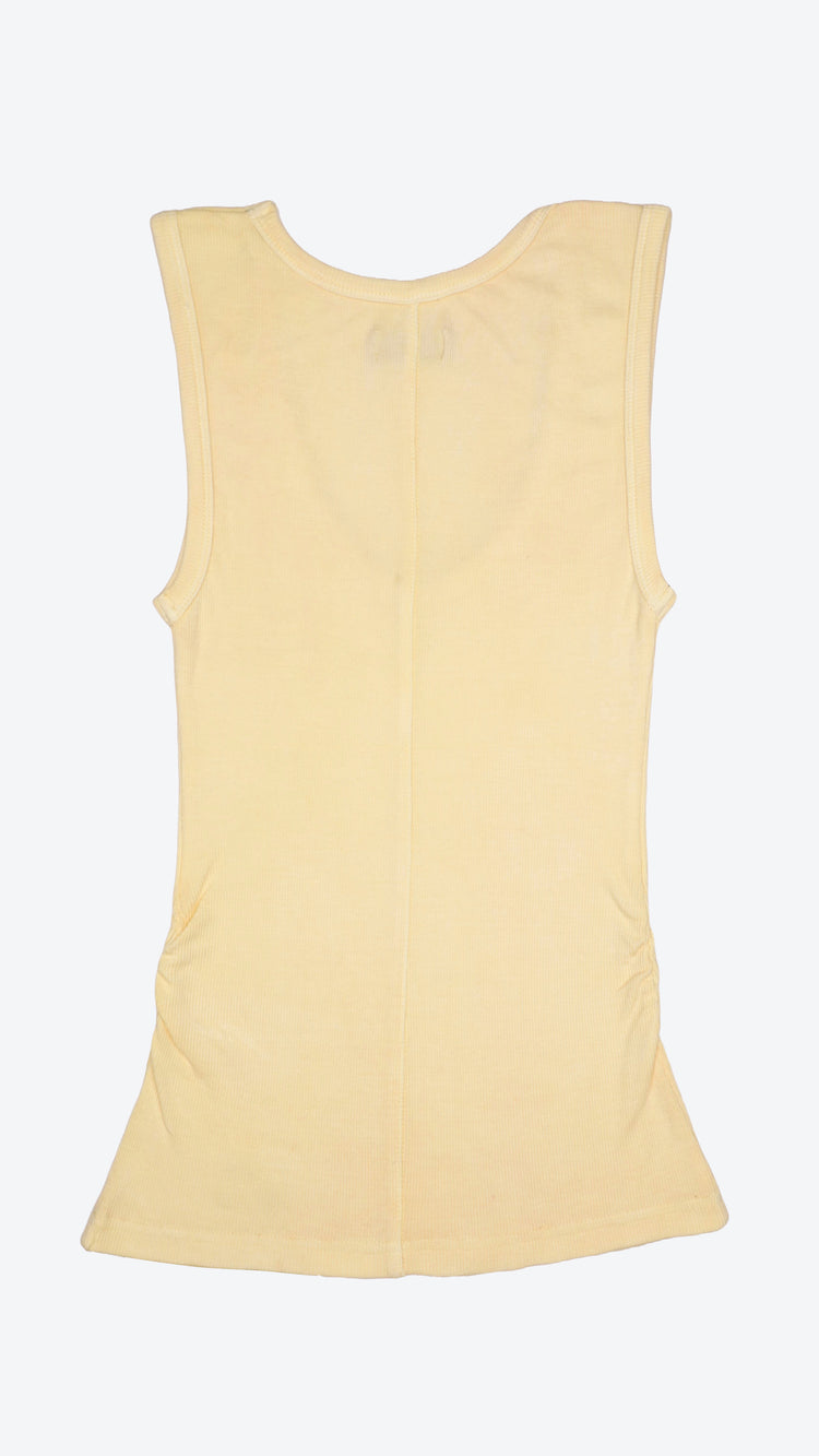 164 Ruched Tank Butter Yellow