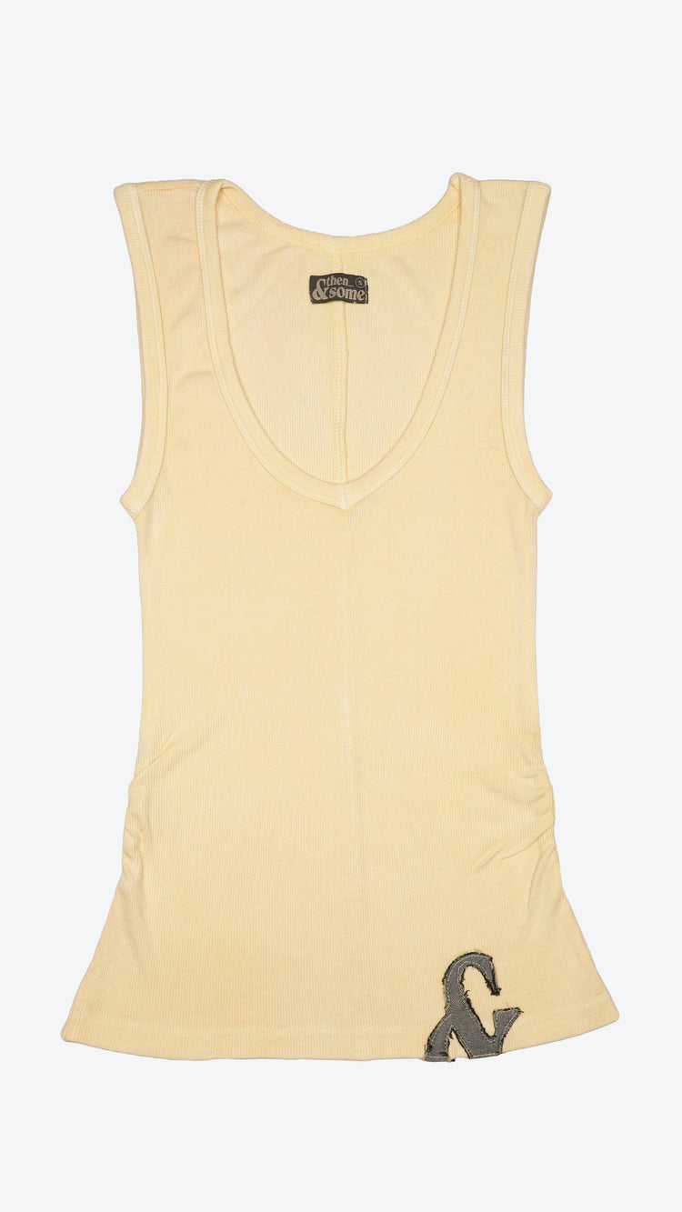 164 Ruched Tank Butter Yellow