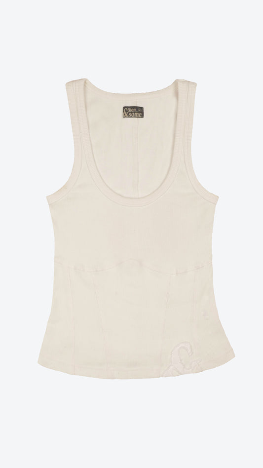040 Corset Tank Off-White Monochrome