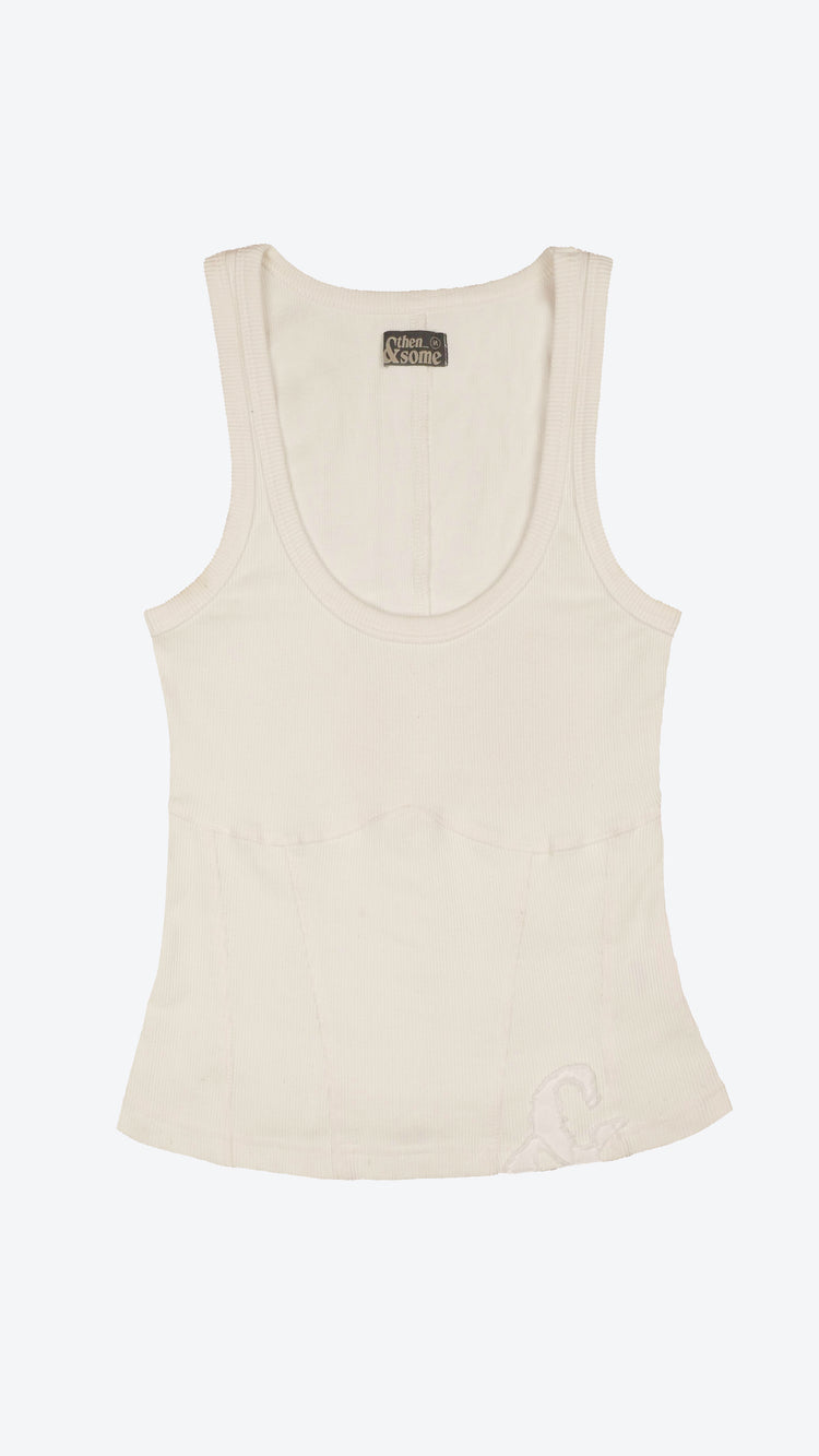 040 Corset Tank Off-White Monochrome