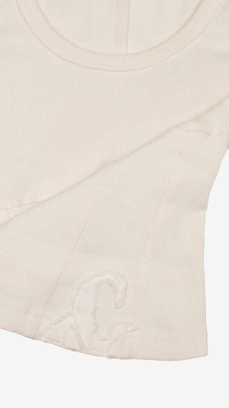 040 Corset Tank Off-White Monochrome