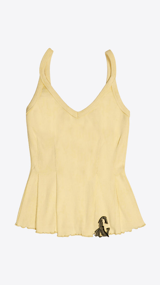 143 Peplum Corset Cami Butter Yellow