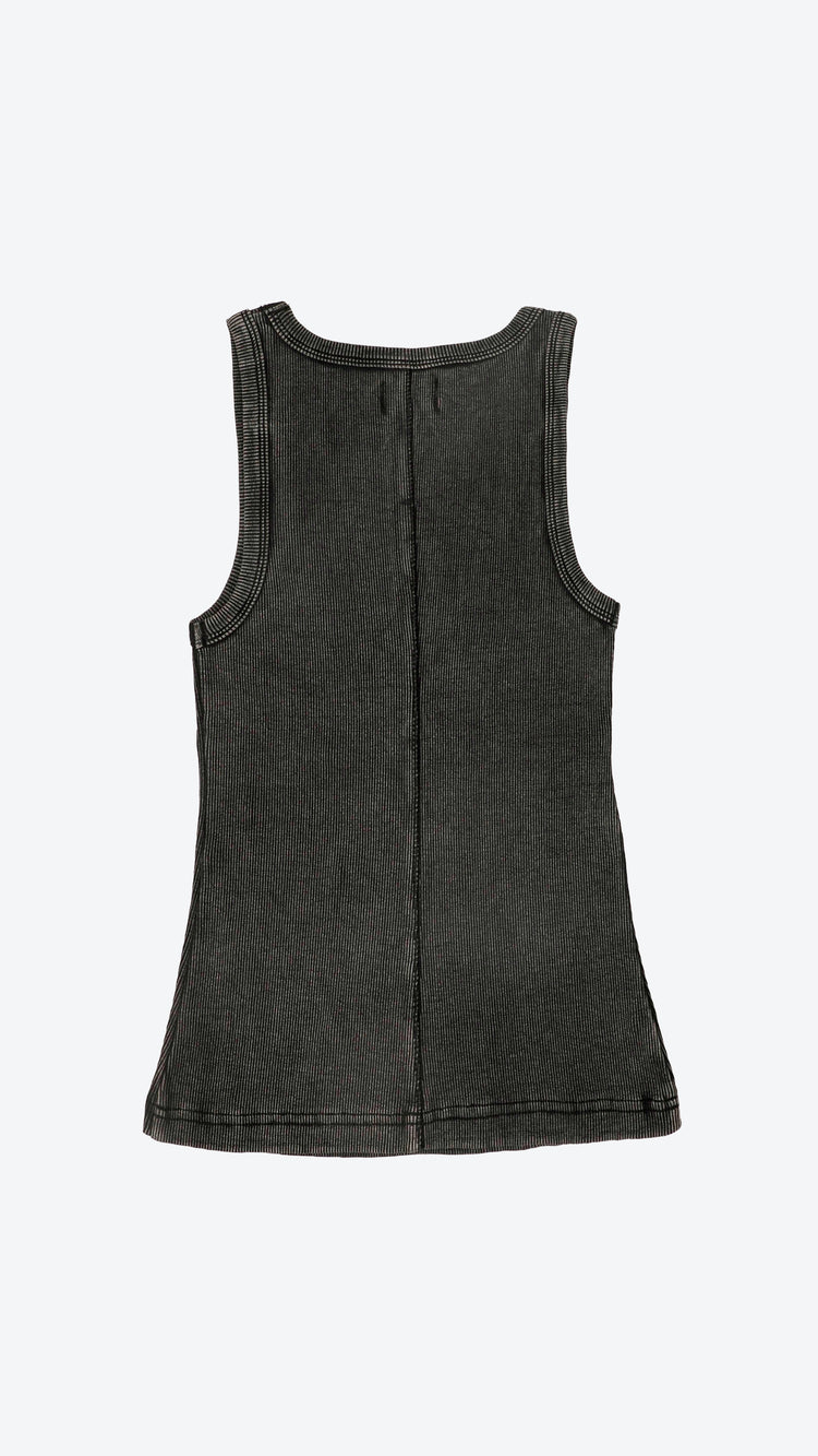 002 Rhinestone Tank Noir
