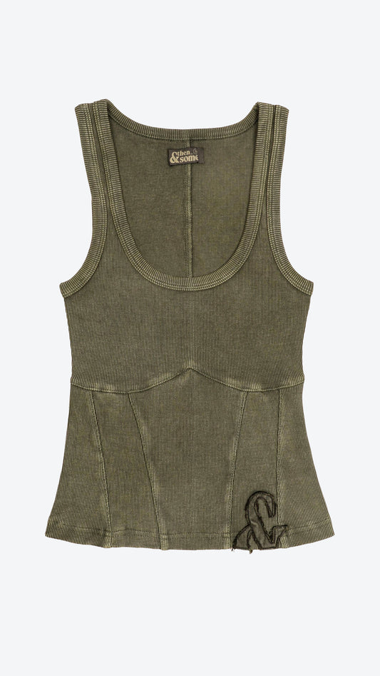 040 Corset Tank Dirty Olive