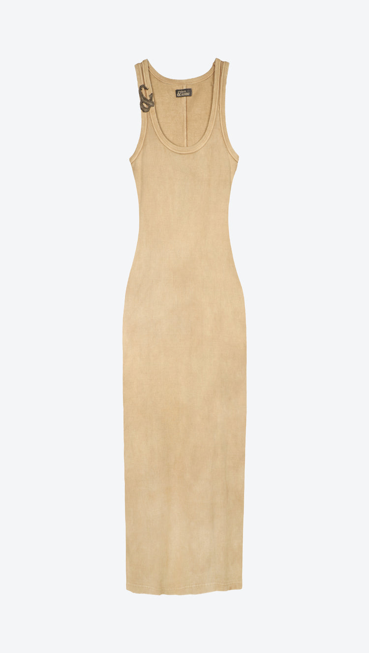 183 Midi Bodycon Tank Dress Sand